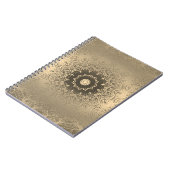 Verloopbruine bronzen zijdevormig sierdeksel notitieboek (Linkerzijde)