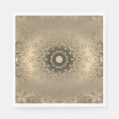 Verloopbruine bronzen zijdevormig sierdeksel servet (Voorkant)