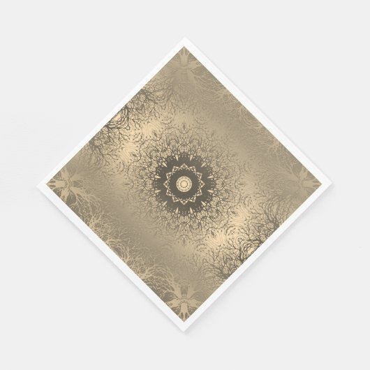 Verloopbruine bronzen zijdevormig sierdeksel servet (Hoek)