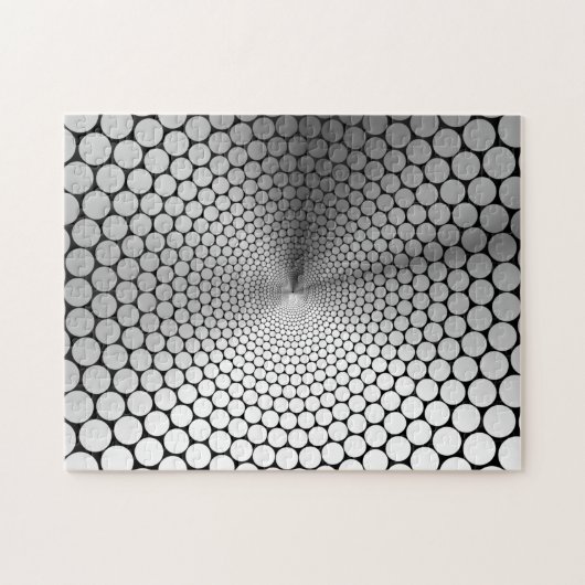 Verloopgradiënt optische illusielhoek zilver/zwart legpuzzel (Horizontaal)