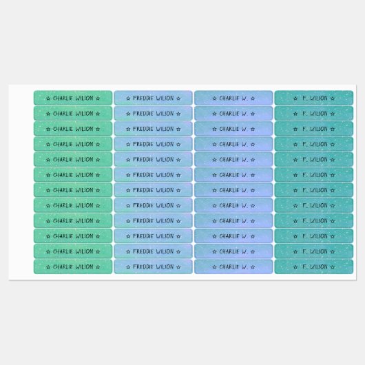 Verloopgroene blauwe kleur Gecodeerde waterdichte  Labels (Vel)