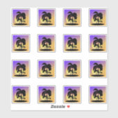 Verlooppalmbomen Zonnevactieset Sticker (Vel)