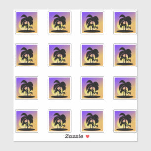 Verlooppalmbomen Zonnevactieset Sticker