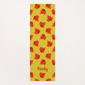 Verlooprode bladeren aangepaste naam geel yogamat (Voorkant)