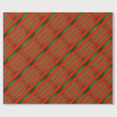 Verlooprode en groene strepen cadeaupapier (Vlak)