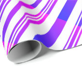 Verlooproze en blauwe strepen op wit cadeaupapier (Rol Hoek)