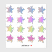 Verloopsterren Kleurrijke setsticker Sticker (Vel)