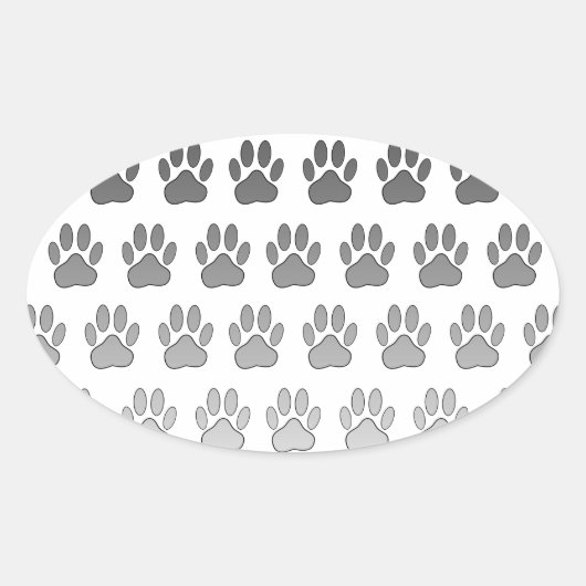 Verloopverf afdrukken in zwart-wit en grijs ovale sticker (Voorkant)