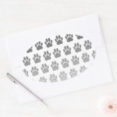 Verloopverf afdrukken in zwart-wit en grijs ovale sticker (Envelop)