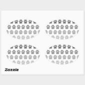 Verloopverf afdrukken in zwart-wit en grijs ovale sticker (Vel)