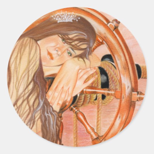 Verloren bij Zee Zeemeermin Sticker (Voorkant)