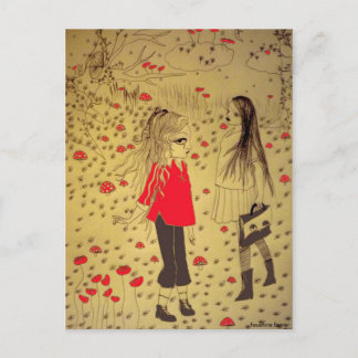 verloren briefkaart voor meisjestekening