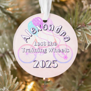 Verloren de Trainingswielen Foto op de achterkant Ornament