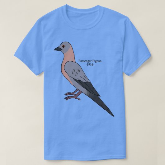 Verloren dieren Passenger Pigeon T-shirt (Design voorkant)