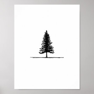 Verloren: eenzame boom poster