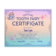 Verloren eerste tandenfee certificaat