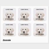 Verloren hond vierkante sticker (Vel)