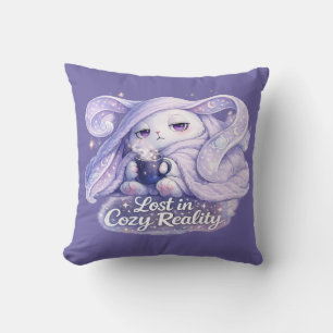Verloren in Cozy Realiteit Fluffy Konijn Kussen