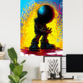 Verloren in de afgrond – surrealistische expressio poster (Thuiskantoor)