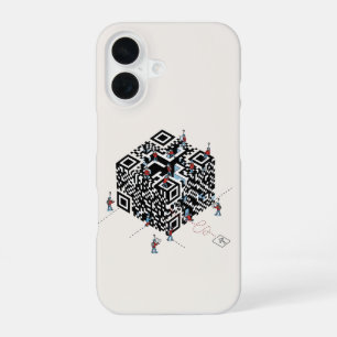 Verloren in de QR-code - Geek Maze Art iPhone 16 Hoesje