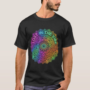 Verloren in de Vibe Regenboog Neon Mandala Grafisc T-shirt