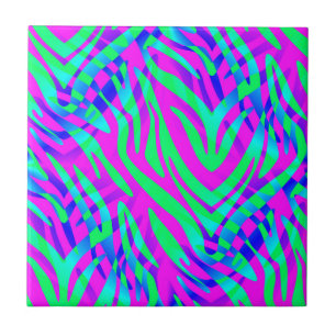 Verloren in de wilde Abstracte gekleurde Zebrastri Tegeltje