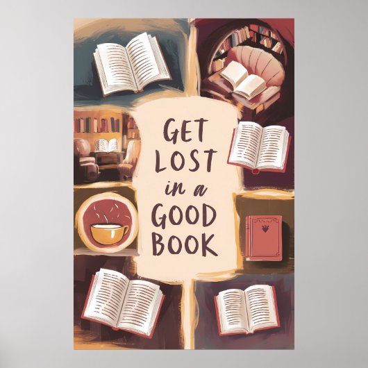 Verloren in een goed boek poster (Voorkant)