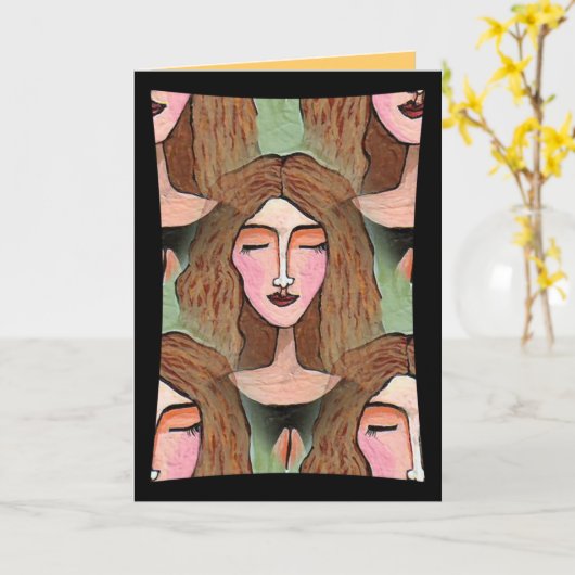 Verloren in Gebed - het wenskaart van het Kaart (Gele Bloem)