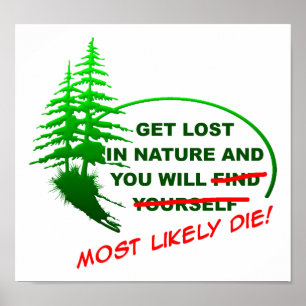 Verloren in het bos Grappige Poster