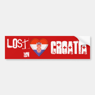 Verloren in Kroatische vlag Bumpersticker