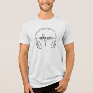 Verloren in muziek Hoofdtelefoon & Hartslag Tri-Blend Shirt