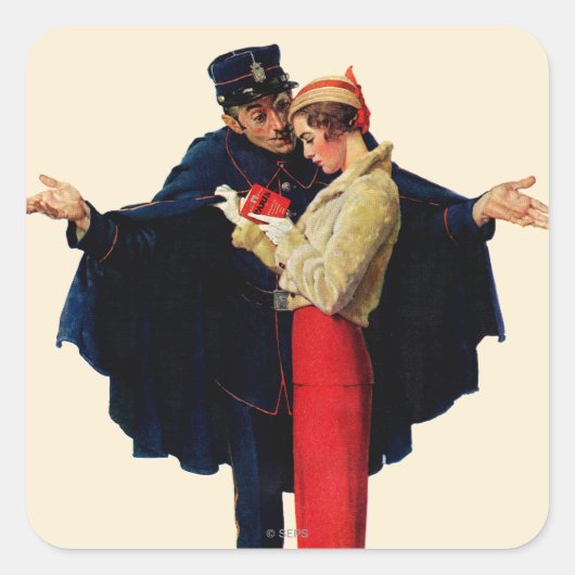 Verloren in Parijs Vierkante Sticker (Voorkant)