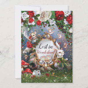 Verloren in Wonderland Feestuitnodiging Kaart