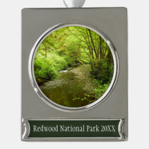 Verloren Man Creek I in Redwood National Park Verzilverd Banner Ornament