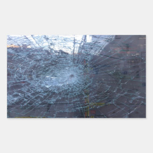 Verloren — met Breken Glass en Kaart Rechthoekige Sticker