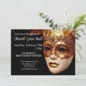 Verloren op een Maskeradebal Mardi Gras-feest Kaart (Staand voorkant)