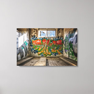 Verloren plaatsen verlaten gebouwen Straatkunst Canvas Afdruk