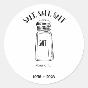 Verloren shaker van zout - vind het ronde sticker