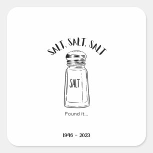 Verloren shaker van zout - vind het vierkante sticker