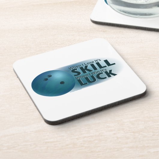 Verloren vaardigheden Win Luck Bowling Blue Drankjes Onderzetter (Linkerzijde)