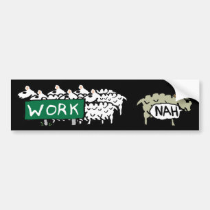 Verloren werk bumpersticker