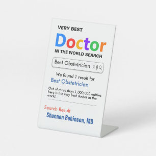 Verloskundige Aangepaste Beste Dokter Cadeau Reclamebord Met Voetstuk