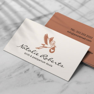 Verloskundige Doula Geboortecoach Stork Logo Visitekaartje