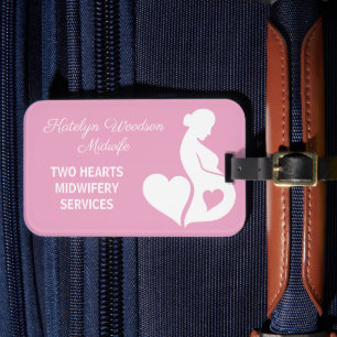 Verloskundige Doula Mooie Zwangerschap Roze Bagagelabel