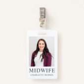 Verloskundige foto badge (Voorkant met clip)