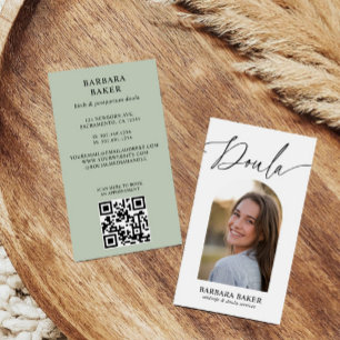 Verloskundige Geboorte Postpartum Doula Foto QR CO Visitekaartje