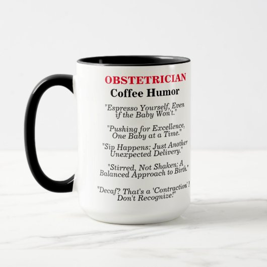 Verloskundige koffie Humor Mok (Links)