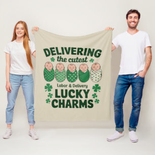 Verloskundige Lucky Charm-verpleegster Shamrock  Fleece Deken