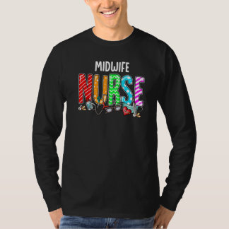 Verloskundige Nurse Pset Red Love Heart Stethoscoo T-shirt