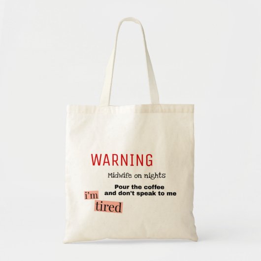 Verloskundige 's nachts tote bag (Voorkant)